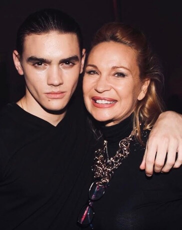Gabriel Guevara with his mother.